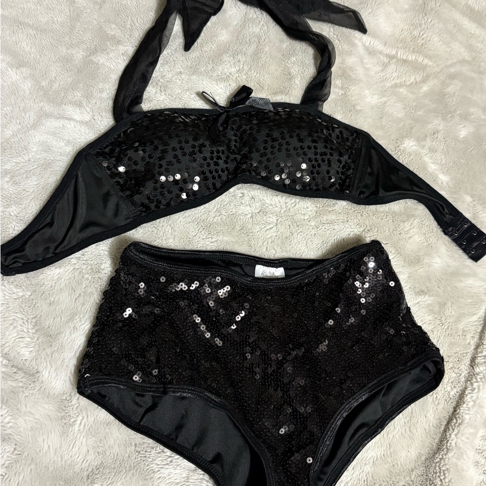Double Platinum Sequin Dance Set